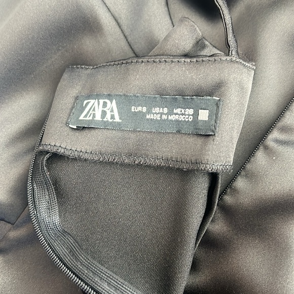 Sexy Zara black satin midi dress.  Never worn! - Picture 7 of 7